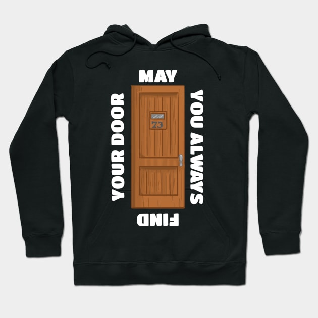 May You Always Find Your Door White Alaternate Hoodie by The Ostium Network Merch Store